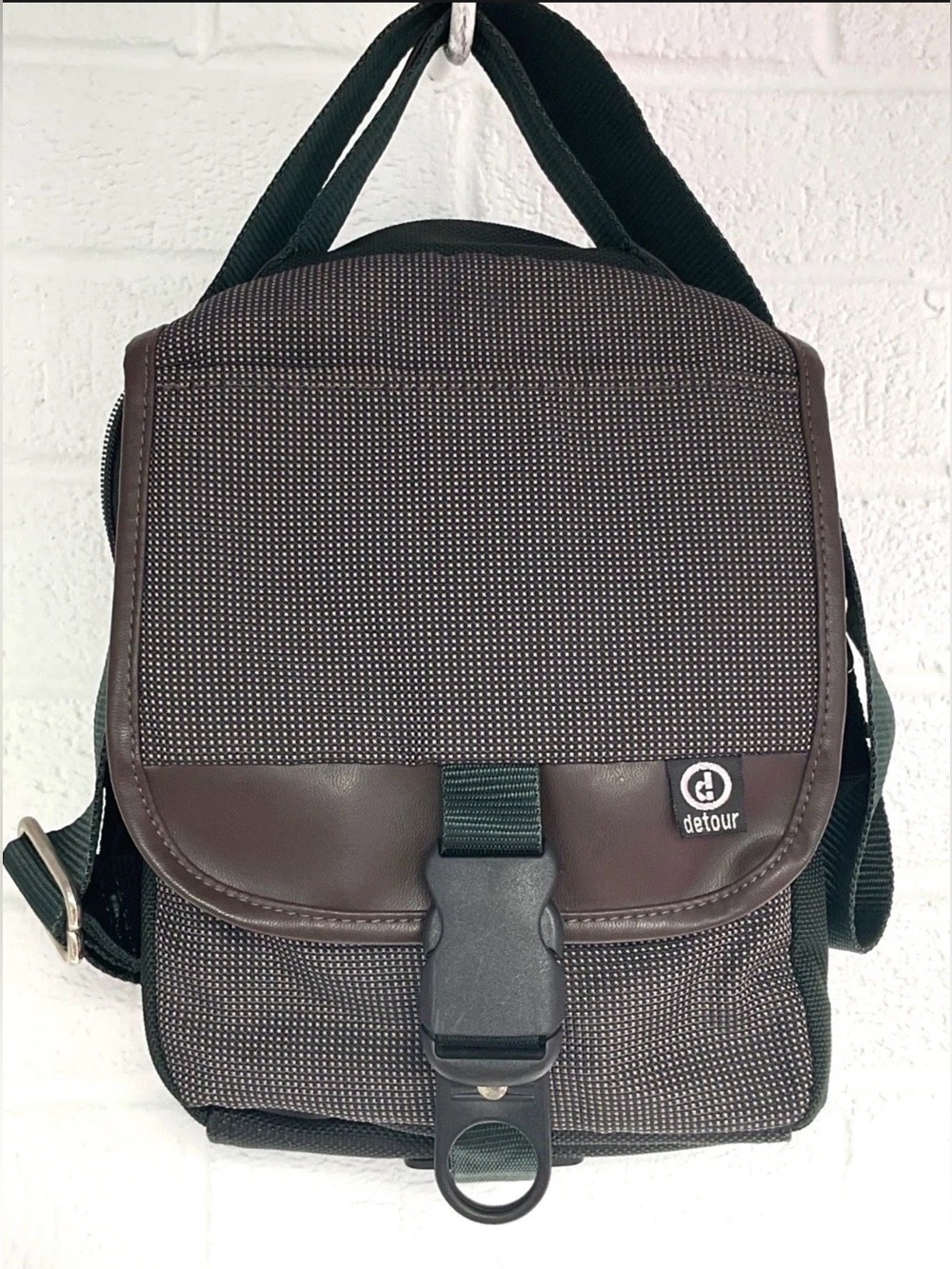 Samsonite Detour Backpack Crossbody Travel Bag Multi Sections Brown & Green